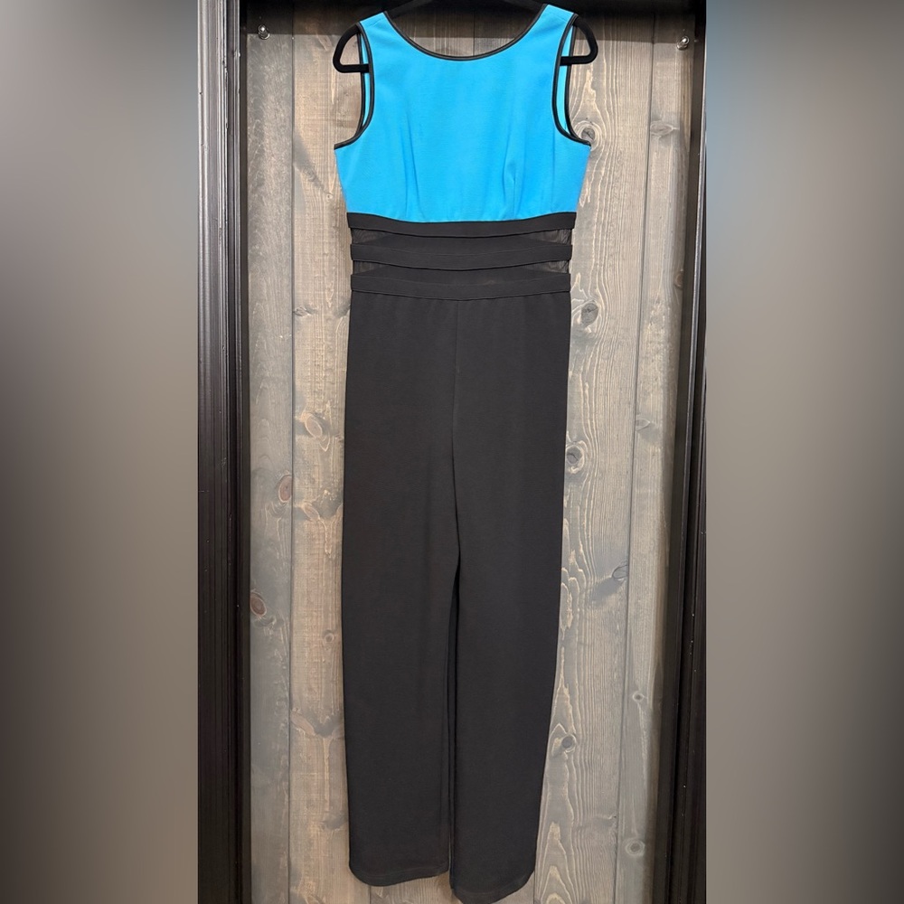 Chic Blue and Black Women's Jumpsuit